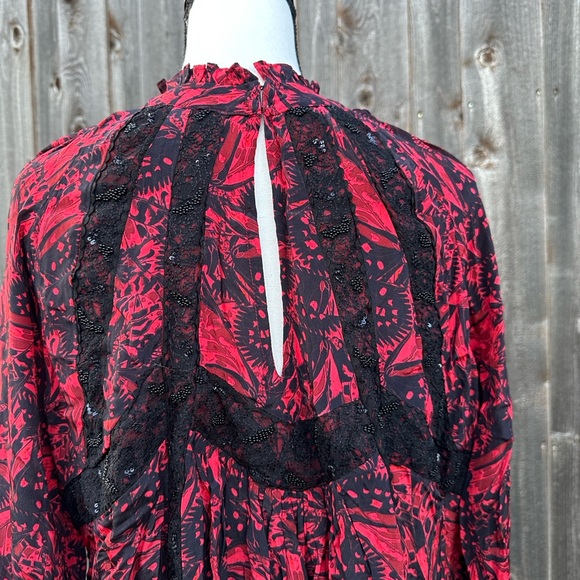 Anthropologie Bhanuni by Jyoti - Red and Black Blouse - Picture 6 of 12